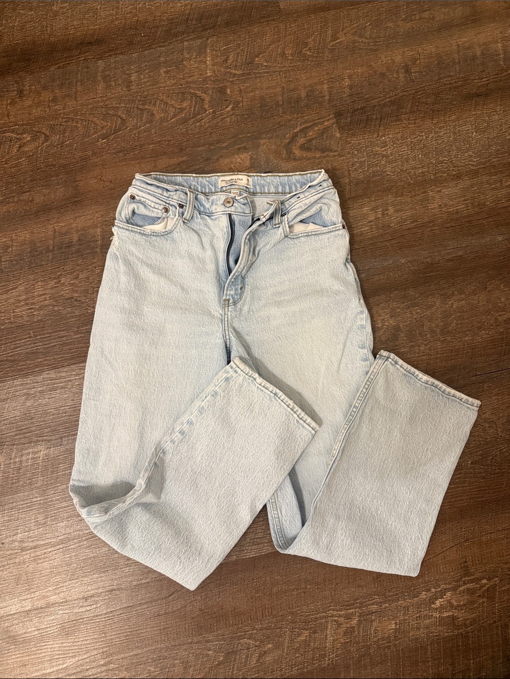 Abercrombie & Fitch Light Wash High Rise Straight Jeans